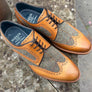 Barker Dowd - Cedar Calf With Green Harris Tweed UK 9 / 10