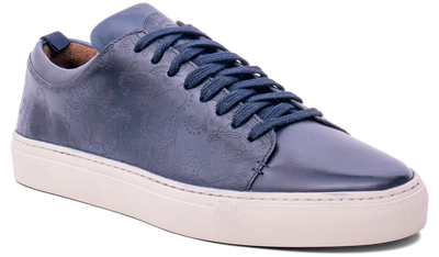 Barker Paisley Sneaker - Navy Hand Painted