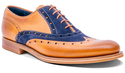 Barker Abingdon - Cedar Calf / Navy Suede