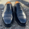 FUGASHIN SHOEMAKER FSW008 – BLACK HALF BROGUE BALMORAL OXFORD / MENS UK SIZE 5.5