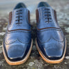 Barker McClean - Navy Hand Painted / Chocolate Suede UK 15