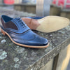 Barker McClean - Navy Hand Painted / Chocolate Suede UK 15