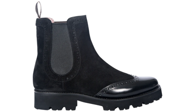 Barker Jessie - Black Suede / Black Polish Wing UK 4.5