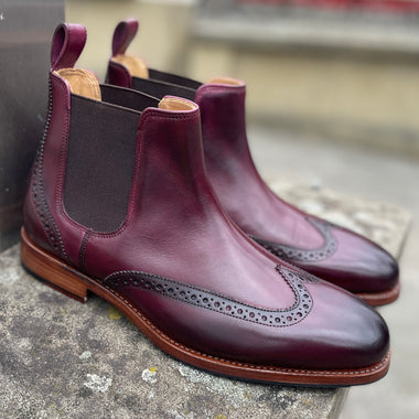 Barker Mersey - Burgundy Hand Patina UK 10
