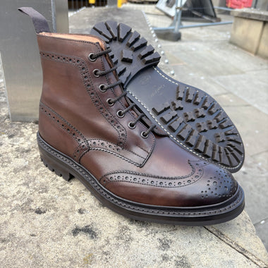 Trickers Stow MTO - Coffee Burnished With Commando Sole