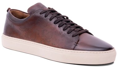 Barker Paisley Sneaker - Chestnut Hand Painted