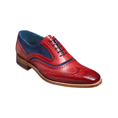 Barker McClean - Red Handpainted / Navy Suede