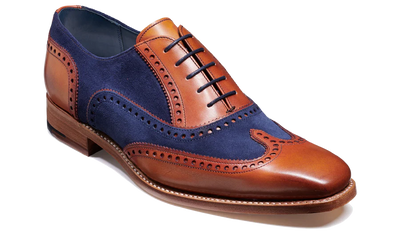 Barker Spencer - Antique Rosewood / Navy Suede UK 10 1/2