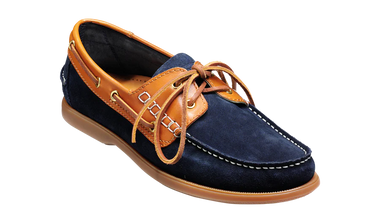 Barker Wallis - Navy Blue Suede / Cedar Collar