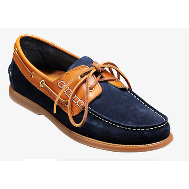 Barker Wallis - Navy Blue Suede / Cedar Collar