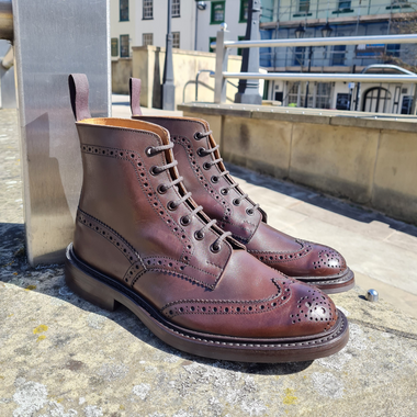 Trickers Stow - Espresso Burnished Dainite or Leather Sole